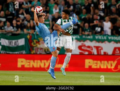 BUDAPEST, HUNGARY - AUGUST 4: Miha Blazic of Ferencvarosi TC controls the  ball during the UEFA Champions League Third Qualifying Round 1st Leg match  between Ferencvarosi TC and SK Slavia Praha at