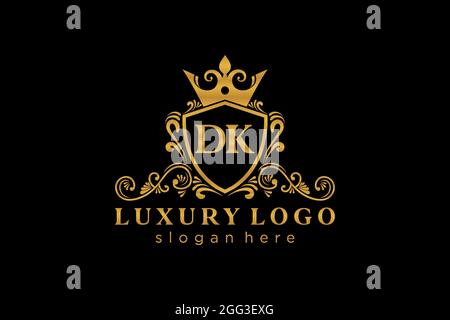 DK Letter Royal Luxury Logo template in vector art for luxurious ...