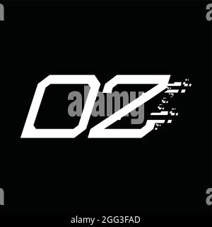 DZ Logo monogram abstract speed technology blackground design template Stock Vector