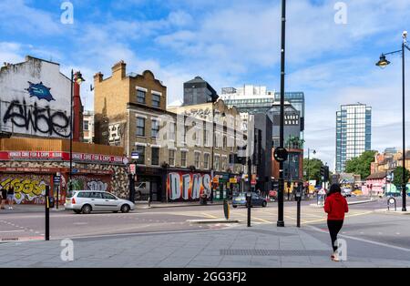 LONDON ARTISTIC AND CULTURAL AREA AROUND BRICK LANE CREATIVE DESIGNS GREAT EASTERN STREET Stock Photo