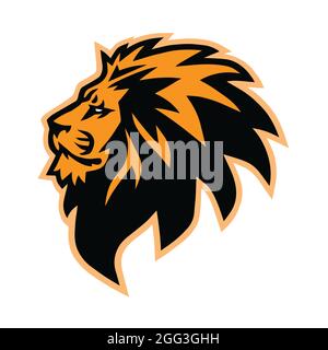 Lion Head Esport Sports Mascot Logo Design Stock Vector