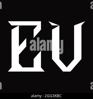 abstract letter ev simple geometric logo vector Stock Vector Image ...