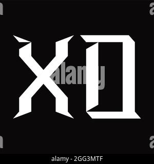 XO Logo monogram with slice shape blackground design template Stock Vector