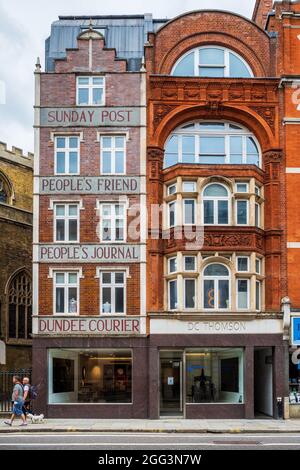 DC Thomson London base at 185 Fleet Street in Central London. The DC Thomson and Sunday Post building. Stock Photo