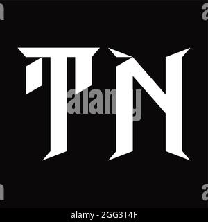 TN Logo monogram with slice shape blackground design template Stock Vector