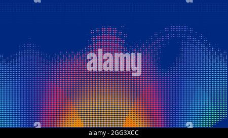 Abstract design with vertical striped geometry. Red background. Stock Vector