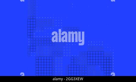 Blue background. Abstract architectural style design. 2D rendering digital illustration. Stock Vector