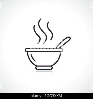 soup or milk bowl thin line icon Stock Vector