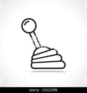 gearbox lever thin line icon isolated design Stock Vector