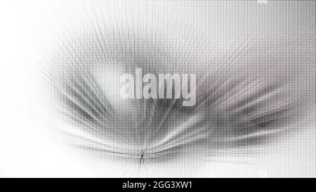 Black and white abstract background. Halftone style. 2D rendering digital illustration. Stock Vector