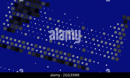 Square geometric shapes on blue background. Digital technological concept. 2D rendering digital illustration. Stock Vector