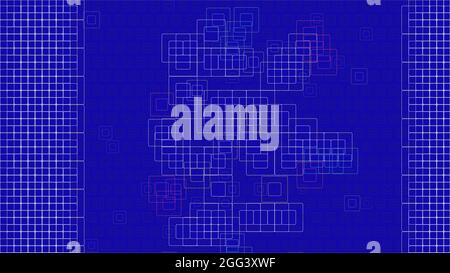 Blue background. Abstract sketch. 2D rendering digital illustration. Stock Vector