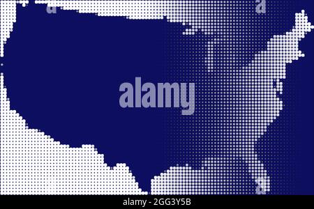 Map of the USA. Dots design on gradient background Stock Vector