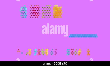 2D rendering digital illustration. Colorful background. Isolated abstract elements. Stock Vector