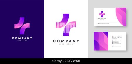 Colorful Initial Health Care Plus + Logo With Premium Corporate Stylish Business Card Design Vector Template for Your Company Business Stock Vector
