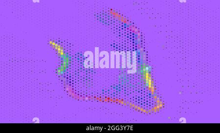 Abstract gradient background. Dots style. 2D rendering digital illustration. Copy space. Stock Vector