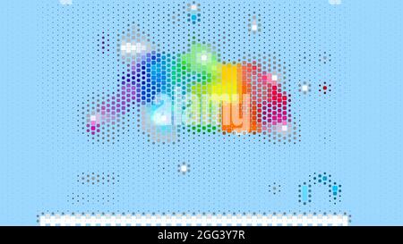 Abstract colorful illustration on blue background. dots design. Stock Vector