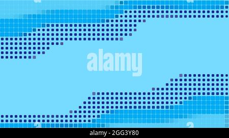 Graphic with halftone geometry. Blue abstract background. Wave design. Stock Vector
