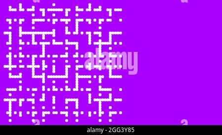 Labyrinth design. Mosaic style on purple background. Stock Vector