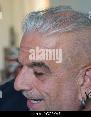 Middle aged white man smiling. Stock Photo