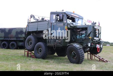 Tanks, Trucks and Firepower Show, Rugby, August 2021 - Military  SCAMMELL Explorer Recovery Truck. Stock Photo