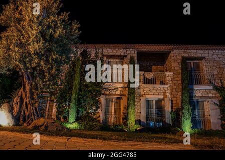 Cesme Alacati is a historical house in use, restored Stock Photo