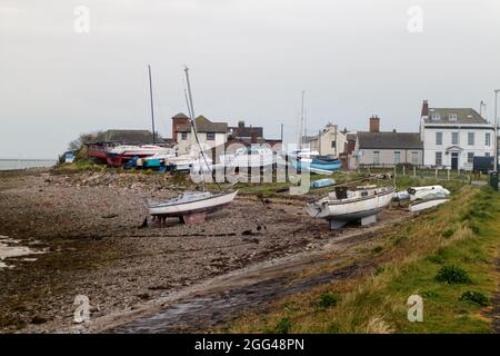 Roa Island, at the tip of the Furness Peninsula in Cumbria, is reached via a causeway, with the RNLI's Barrow lifeboat station Stock Photo