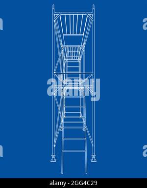 Prefabricated scaffolding. Vector Stock Vector