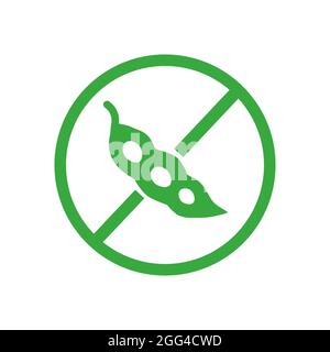 no soy symbol allergen free natural product icon Stock Vector