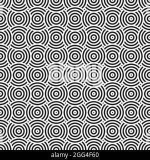 Seamless japanese circle pattern background. Concentric circle pattern. Stock Vector