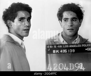 Sirhan Sirhan, mugshot, Sirhan Bishara Sirhan, Palestinian-Jordanian ...
