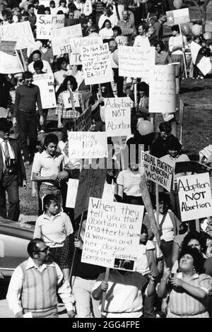 Austin Texas USA, circa 1992: Anti-abortion rally at the State Capitol. ©Bob Daemmrich Stock Photo