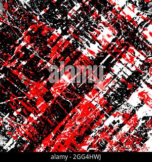 Grunge overlay red and black urban texture. Distress texture of spots, stains, ink, dots, scratches. Design element for pattern, grungy effect Stock Vector