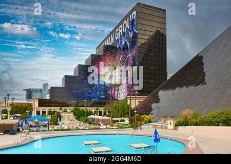 Nevada USA 10-01-18 With four large sections the Cabanas At Luxor is the largest pool complex in the city of Las Vegas with 19,000 square feet Stock Photo