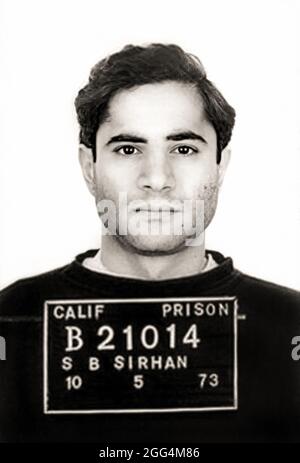 Sirhan Sirhan, mugshot, Sirhan Bishara Sirhan, Palestinian-Jordanian ...