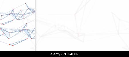 Polygonal plexus from lines. Abstract geometric pattern. Science style. Blurred background with place for text. Vector illustration. Stock Vector