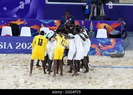 Moscow, Moscow, Russia. 28th Aug, 2021. Luzhniki Stadium.The 2021 Beach Soccer World Cup. The national team of Senegal is tuning up before the match between Japan and Senegal (Credit Image: © Daniel Kutepov/ZUMA Press Wire) Stock Photo