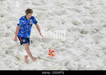 Moscow, Moscow, Russia. 28th Aug, 2021. Luzhniki Stadium.The 2021 Beach Soccer World Cup. Japan national team player .TAKAAKI OBA during the match between Japan and Senegal (Credit Image: © Daniel Kutepov/ZUMA Press Wire) Stock Photo