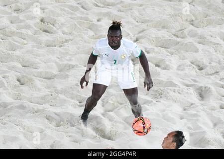 Moscow, Moscow, Russia. 28th Aug, 2021. Luzhniki Stadium.The 2021 Beach Soccer World Cup. A player of the Senegalese BABAKAR FALL during the Japan - Senegal match (Credit Image: © Daniel Kutepov/ZUMA Press Wire) Stock Photo