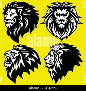 Lion Logo Set Collection. Premium Design Vector Illustration Icon Stock Vector