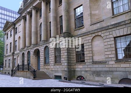 Halifax, Canada - August 23, 2019: The classical facade of the historic Nova Scotia legislature building. Stock Photo