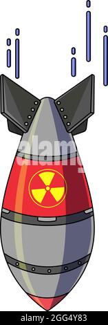 Cartoon vector illustration of a nuclear warhead Stock Vector