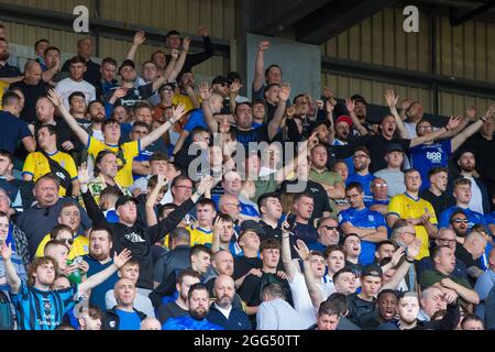 Barnsley, UK. 28th Aug, 2021. Birmingham City fans during the game in Barnsley, United Kingdom on 8/28/2021. (Photo by Craig Hawkhead/News Images/Sipa USA) Credit: Sipa USA/Alamy Live News Stock Photo