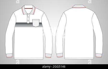 Cotton fleece jersey long sleeve sweatshirt with chest stripe Print  technical fashion flat sketch vector template front and back views Stock  Vector Image & Art - Alamy