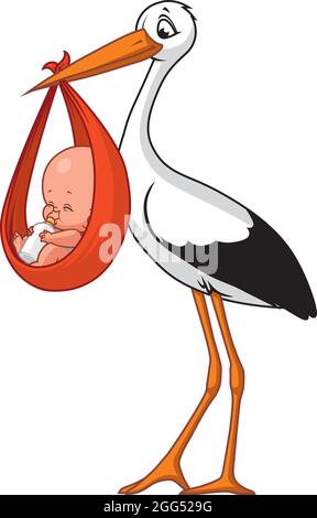 Stork And Baby Stock Vector Image Art Alamy