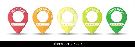 set of colored dots for a map with a rating. Flat style Stock Vector