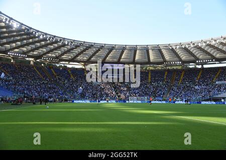 Rome, Lazio. 28th Aug, 2021. Lazio fans during the Serie A match between SS Lazio v Spezia at Olimpico stadium in Rome, Italy, August 28, 2021. Credit: Independent Photo Agency/Alamy Live News Stock Photo