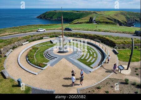 Old Head, Ireland- July 13, 2021: The Lusitania memorial at Old Head of Kinsale, County Cork Ireland Stock Photo