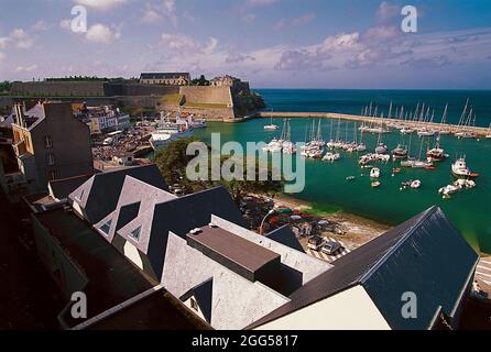 FRANCE, MORBIHAN (56), BELLE ISLE, LE PALAIS, THE PORT Stock Photo