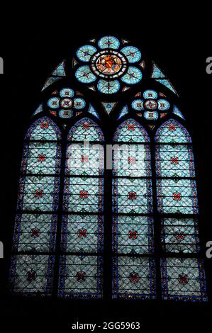 FRANCE. PARIS (75) 4TH ARR. THE MAGNIFICENT STAINED GLASS IN NOTRE DAME CATHEDRAL Stock Photo